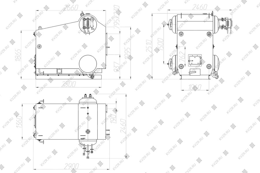 Чертеж парового котла Е 1.0 0 9